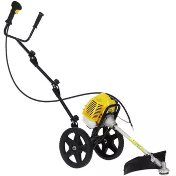 Колесный триммер Huter GGT-2900W, 3.9 л.с., 9500 об/мин, бензиновый, реж.эл.: леска/нож, Т-образная (велосипедная) рукоять, верхнее положение двигателя, 13.2 кг (70/2/65)