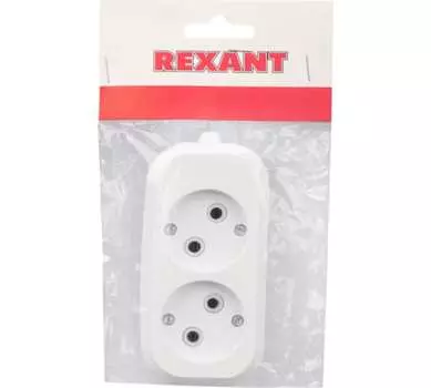 Колодка розеточная REXANT 11-8701, 6А, без заземления, белый (11-8701)