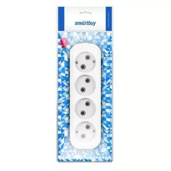 Колодка розеточная Smart Buy SBE-10-4-00-N, 10А, без заземления, белый (SBE-10-4-00-N)