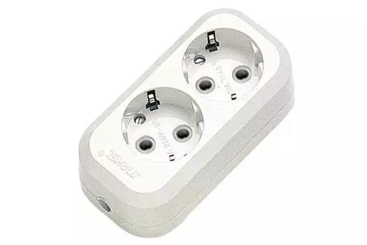 Колодка удлинителя Makel 2-розетки, 16A, с/з, белый (MGP111)