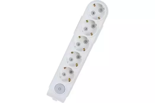 Колодка удлинителя Makel 5-розеток, 16А, с/з, белый (N5310000)