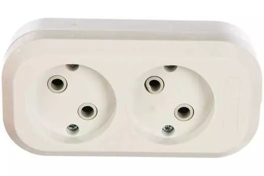 Колодка удлинителя TDM 2-розетки, 10A, б/з, белый (SQ1806-0012)