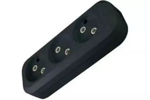 Колодка удлинителя TDM 3-розетки, 10A, б/з, черный (SQ1806-0110)