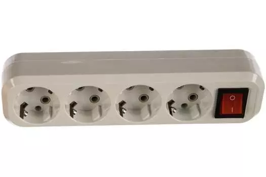 Колодка удлинителя TDM 4-розетки, 16A, с/з, белый (SQ1806-0018)