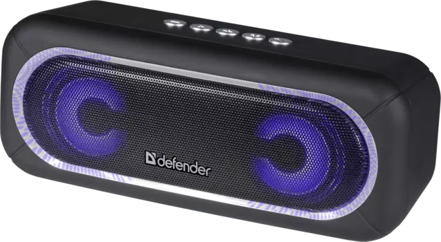 Колонка портативная Defender G44, 10Вт, FM, AUX, USB, microSD, Bluetooth, подсветка, черный (65044)