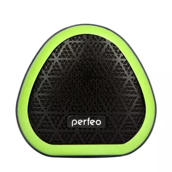 Колонка портативная Perfeo TRIANGLE, 6Вт, FM, AUX, USB, microSD, Bluetooth, черный/зеленый (PF_A4343)
