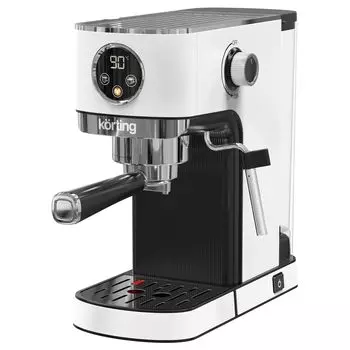 Кофеварка рожковая KORTING KCM 1003 EW, 1.35 кВт, кофе молотый, 1.2 л, капучинатор, дисплей, белый