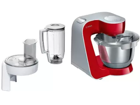 Комбайн Bosch MUM58720, 1 кВт, блендер, терка, красный/серебристый (MUM58720)
