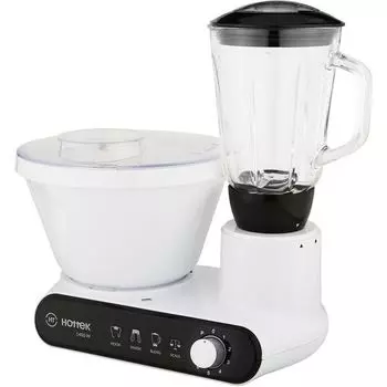 Комбайн HOTTEK HT-977, 1400Вт, миксер, блендер, весы, белый/черный (HT-977-100)