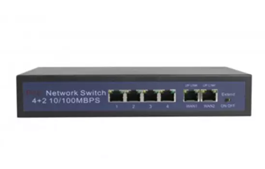 Коммутатор AK technology AK-SWP412, кол-во портов: 4x100 Мбит/с, кол-во SFP/uplink: RJ-45 2x100 Мбит/с, PoE: 4x15.4Вт (макс. 60Вт) (AK-SWP412)