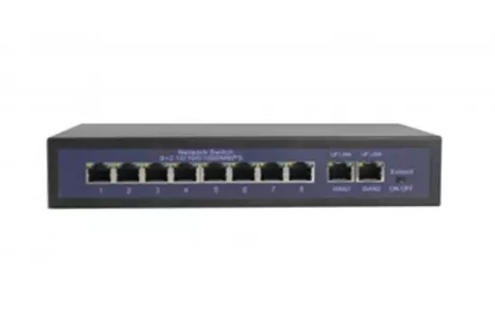Коммутатор AK technology AK-SWP812 (1000M), кол-во портов: 8x100 Мбит/с, кол-во SFP/uplink: RJ-45 2x1 Гбит/с, PoE: 8x15.4Вт (макс. 120Вт) (AK-SWP812 (1000M))