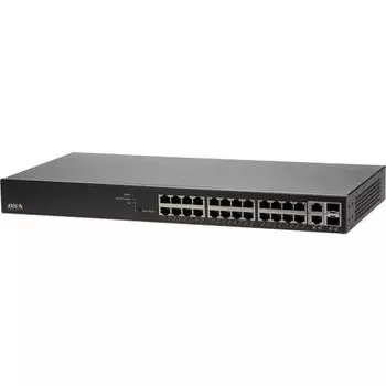 Коммутатор AXIS T8524 POE+, управляемый, кол-во портов: 24x1 Гбит/с, кол-во SFP/uplink: combo RJ-45/SFP 2x1 Гбит/с, установка в стойку, PoE: 24x30Вт (макс. 370Вт) (01192-002)