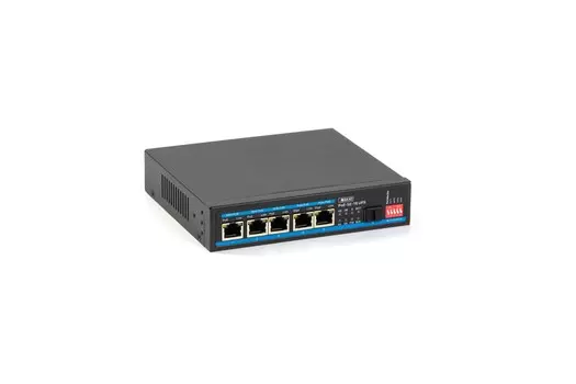 Коммутатор Бастион SKAT POE-5E-1S UPS, кол-во портов: 5x1 Гбит/с, SFP 1x1, PoE: 5x60 Вт (макс. 65 Вт) (4086)