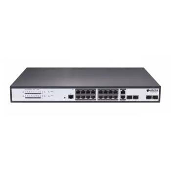 Коммутатор BDCOM S2520-P, управляемый, кол-во портов: 16x1 Гбит/с, кол-во SFP/uplink: SFP 4x1 Гбит/с, установка в стойку, PoE: 16x30Вт (макс. 250Вт) (S2520-P)