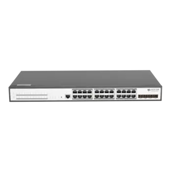 Коммутатор BDCom S2900-24P4X, управляемый, кол-во портов: 24x1 Гбит/с, кол-во SFP/uplink: SFP+ 4x10 Гбит/с, установка в стойку, PoE: 24x15.4 Вт (макс. 370 Вт)