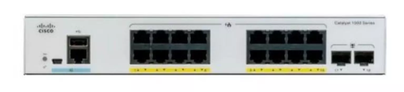 Коммутатор Cisco C1000-16T-2G-L, управляемый, кол-во портов: 16x1 Гбит/с, кол-во SFP/uplink: SFP 2x1 Гбит/с, установка в стойку (C1000-16T-2G-L)