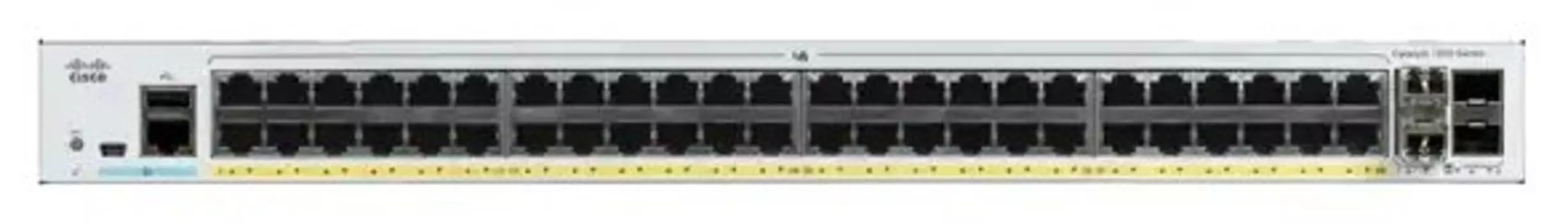 Коммутатор Cisco Catalyst 1000 C1000-48T-4G-L, управляемый, кол-во портов: 48x1 Гбит/с, кол-во SFP/uplink: SFP 4x1 Гбит/с, установка в стойку (C1000-48T-4G-L)
