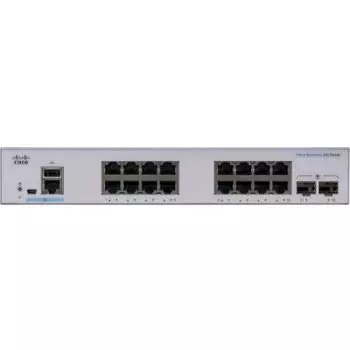 Коммутатор Cisco CBS350-16T-E-2G, управляемый, кол-во портов: 16x1 Гбит/с, кол-во SFP/uplink: SFP 2x1 Гбит/с, установка в стойку (CBS350-16T-E-2G-EU)