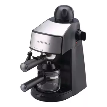 Кофеварка рожковая Supra CMS-1005, молотый, 240мл/240мл, ручной капучинатор, черный, 800Вт