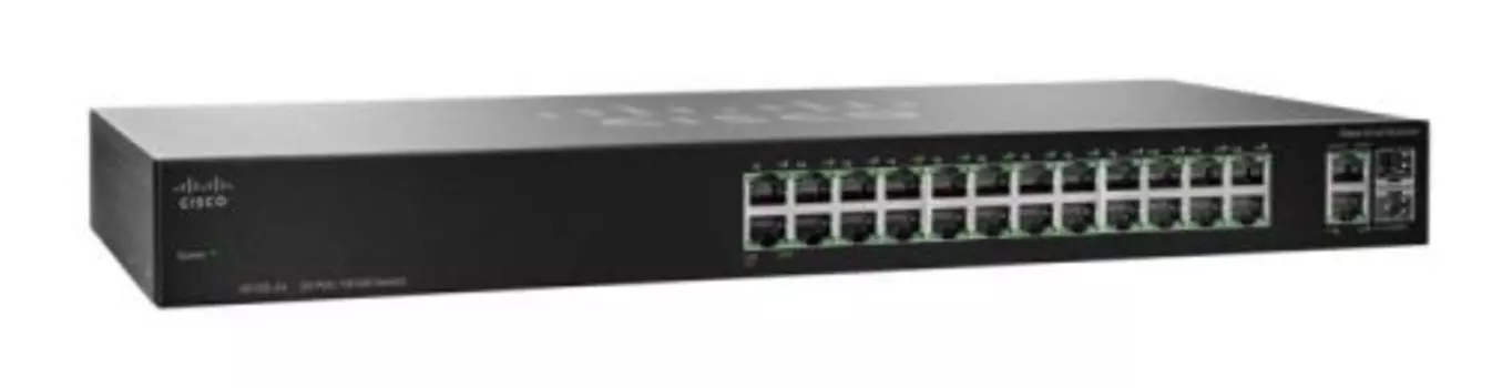 Коммутатор Cisco SF112-24, кол-во портов: 24x100 Мбит/с, кол-во SFP/uplink: combo RJ-45/SFP 2x1 Гбит/с, установка в стойку (SF112-24)