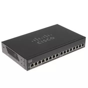Коммутатор Cisco SG110-16, кол-во портов: 16x1 Гбит/с, установка в стойку (SG110-16-EU)