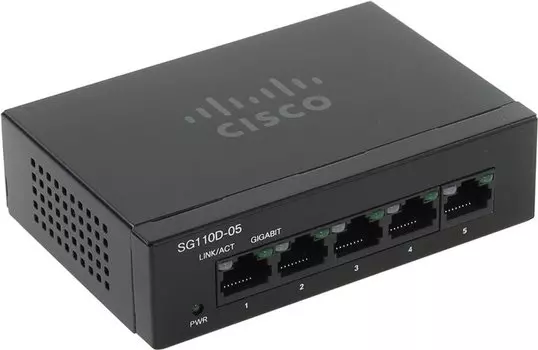 Коммутатор Cisco SG110D-05, кол-во портов: 5x1 Гбит/с (SG110D-05-EU)