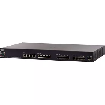 Коммутатор Cisco SX550X-16FT, управляемый, кол-во портов: 8x10 Гбит/с, SFP+ 8x10 Гбит/с, установка в стойку (SX550X-16FT-K9-EU)