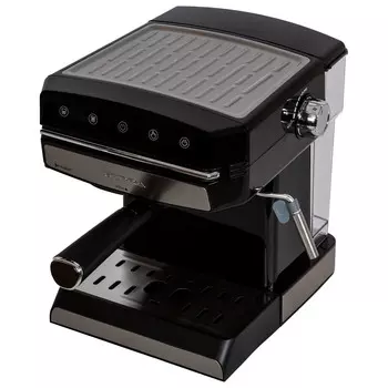 Кофеварка рожковая Supra CMS-1525, 850 Вт, кофе молотый, 1.5 л, капучинатор, черный/серебристый (CMS-1525)