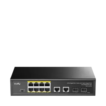 Коммутатор Cudy GS1010PS2, кол-во портов: 8x1000 SFP 2x1 Гбит/с, кол-во SFP/uplink: RJ-45 2x1 Гбит/с, PoE: 8x30 Вт (макс. 120 Вт) (GS1010PS2)
