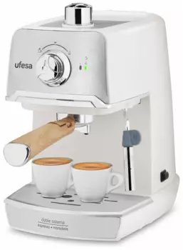 Кофеварка рожковая Ufesa CE7238 CREAM UFESA, 850 Вт, кофе молотый, 1.2 л, капучинатор, белый (71704959)