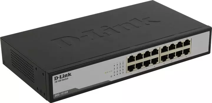 Коммутатор D-link DES-1016D, кол-во портов: 16x100 Мбит/с, установка в стойку (DES-1016D/H1A)