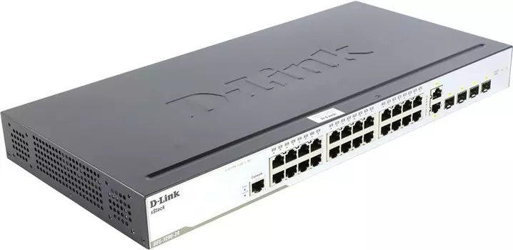 Коммутатор D-link DES-3200-28, управляемый, кол-во портов: 24x100 Мбит/с, кол-во SFP/uplink: combo RJ-45/SFP 4x1 Гбит/с, установка в стойку (DES-3200-28/C1A)