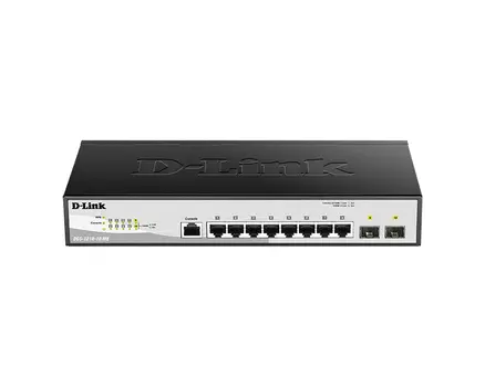 Коммутатор D-Link DGS-1210-10/ME, управляемый, кол-во портов: 8x1 Гбит/с, кол-во SFP/uplink: SFP 2x1 Гбит/с, установка в стойку (DGS-1210-10/ME/B2A)