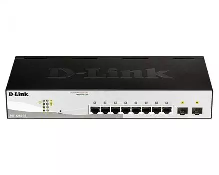 Коммутатор D-link DGS-1210-10, управляемый, кол-во портов: 8x1 Гбит/с, кол-во SFP/uplink: SFP 2x1 Гбит/с, установка в стойку (DGS-1210-10/FL1A)