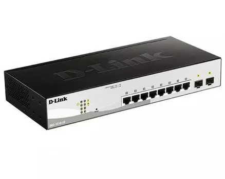 Коммутатор D-link DGS-1210-10, управляемый, кол-во портов: 8x1 Гбит/с, SFP 2x1 Гбит/с, установка в стойку (DGS-1210-10/F1A)