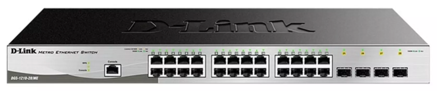 Коммутатор D-link DGS-1210-28/ME, управляемый, кол-во портов: 24x1 Гбит/с, кол-во SFP/uplink: SFP 4x1 Гбит/с, установка в стойку (DGS-1210-28/ME/P/B2A)