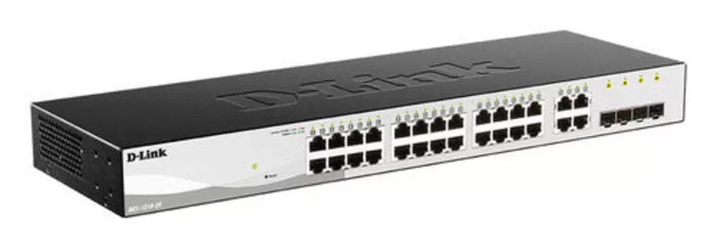 Коммутатор D-link DGS-1210-28, управляемый, кол-во портов: 24x1 Гбит/с, кол-во SFP/uplink: combo RJ-45/SFP 4x1 Гбит/с, установка в стойку (DGS-1210-28/F2A)
