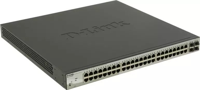 Коммутатор D-link DGS-1210-52MP, управляемый, кол-во портов: 44x1 Гбит/с, кол-во SFP/uplink: combo RJ-45/SFP 4x1 Гбит/с, установка в стойку, PoE: 48x30Вт (макс. 370Вт) (DGS-1210-52MP/F1A)