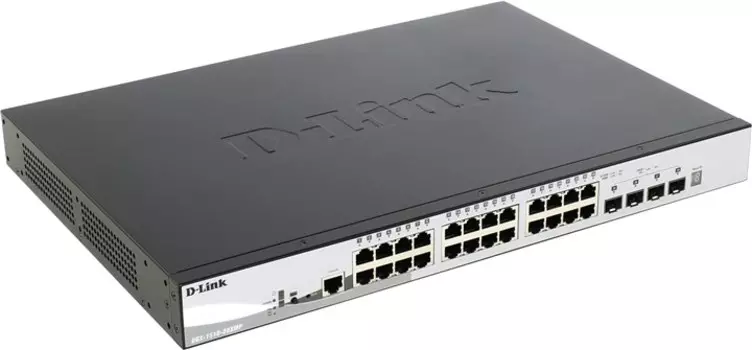 Коммутатор D-link DGS-1510-28XMP, управляемый, кол-во портов: 24x1 Гбит/с, кол-во SFP/uplink: SFP+ 4x10 Гбит/с, установка в стойку, PoE: 24x30Вт (макс. 370Вт) (DGS-1510-28XMP/A1A)
