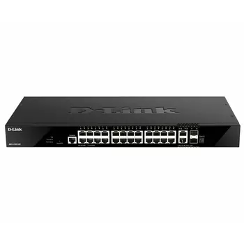 Коммутатор D-Link DGS-1520-28, управляемый, кол-во портов: 24x1 Гбит/с, кол-во SFP/uplink: RJ-45/SFP+ 4x10 Гбит/с, установка в стойку (DGS-1520-28/A1A)