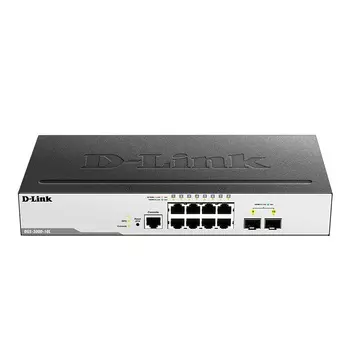 Коммутатор D-link DGS-3000-10L/B1A, управляемый, кол-во портов: 8x1 Гбит/с, кол-во SFP/uplink: 2x1 Гбит/с, установка в стойку