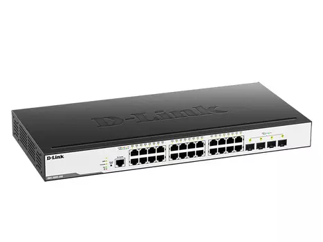 Коммутатор D-Link DGS-3000-28X, управляемый, кол-во портов: 24x1 Гбит/с, кол-во SFP/uplink: SFP+ 4x10 Гбит/с, установка в стойку (DGS-3000-28X/B1A)