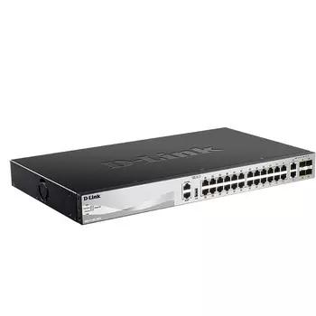 Коммутатор D-link DGS-3130-30TS, управляемый, кол-во портов: 24x1 Гбит/с, SFP+ 4x10 Гбит/с, кол-во SFP/uplink: RJ-45 2x10 Гбит/с, установка в стойку (DGS-3130-30TS/A2A)