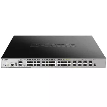 Коммутатор D-link DGS-3630-28PC, управляемый, кол-во портов: 20x1 Гбит/с, combo RJ-45/SFP 4x1 Гбит/с, кол-во SFP/uplink: SFP+ 4x10 Гбит/с, установка в стойку, PoE: 20x30Вт (макс. 370Вт) (DGS-3630-28PC/A2ASI)