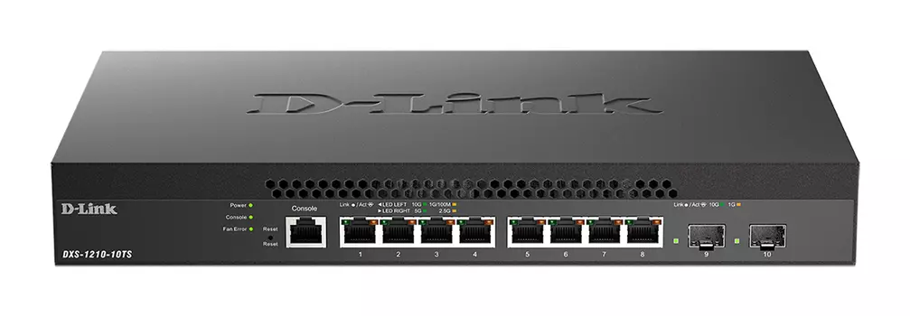 Коммутатор D-Link DXS-1210-10TS, управляемый, кол-во портов: 8x10 Гбит/с, кол-во SFP/uplink: SFP+ 2x10 Гбит/с, установка в стойку (DXS-1210-10TS/B1A)