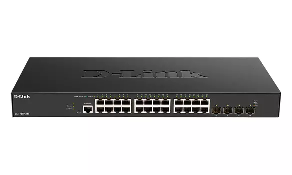 Коммутатор D-link DXS-1210-28T, управляемый, кол-во портов: 24x10 Гбит/с, кол-во SFP/uplink: SFP28 4x25 Гбит/с, установка в стойку (DXS-1210-28T/A1A)