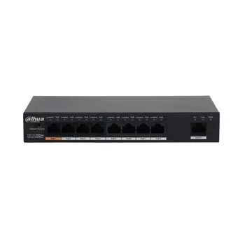 Коммутатор DAHUA DH-PFS3009-8ET1GT-96, кол-во портов: 8x100 Мбит/с, кол-во SFP/uplink: RJ-45 1x1 Гбит/с, PoE:8x30 Вт (DH-PFS3009-8ET1GT-96)