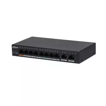Коммутатор DAHUA DH-PFS3010-8GT-96, кол-во портов: 10x1 Гбит/с, PoE: 8x60Вт (макс. 96Вт) (DH-PFS3010-8GT-96)