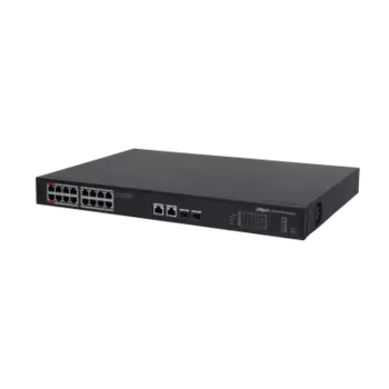 Коммутатор Dahua DH-PFS3220-16GT-240, управляемый, кол-во портов: 16x1 Гбит/с, кол-во SFP/uplink: combo RJ-45/SFP 4x1 Гбит/с, установка в стойку, PoE: 16x90Вт (макс. 240Вт) (DH-PFS3220-16GT-240)