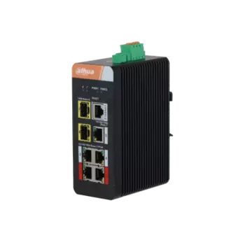 Коммутатор DAHUA IS4207-4GT-120, управляемый, кол-во портов: 4x1 Гбит/с, кол-во SFP/uplink: combo RJ-45/SFP 3x1 Гбит/с, на DIN-рейку, PoE:4x90 Вт (макс. 120 Вт) (DH-IS4207-4GT-120)